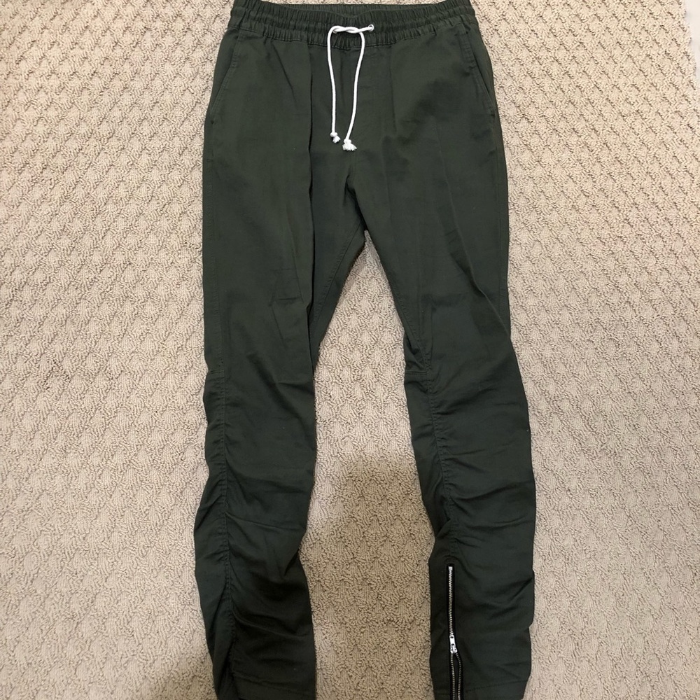 H&M Olive Twill Pants w/ zippers size 32